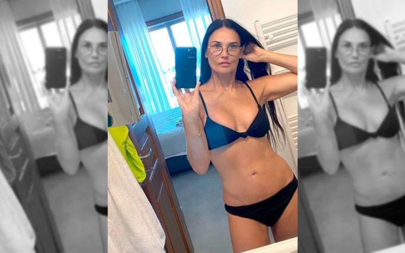Luce espectacular Demi Moore a los 59 años y se muestra en bikini