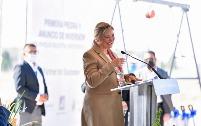 Coloca gobernadora primera piedra de Parque Industrial Independencia II en Juárez