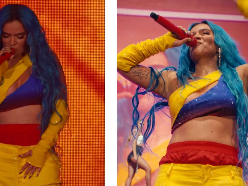 Karol G se vistió con los colores de la bandera de Colombia en