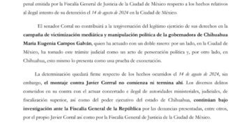 ¿Tregua o repliegue estratégico? Javier Corral desiste en CDMX pero traslada la guerra contra Maru Campos a la FGR